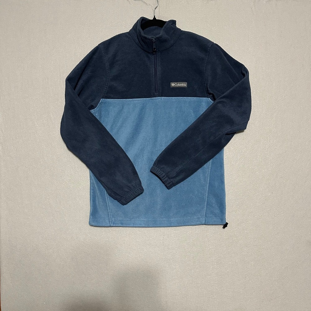 Columbia Mens Small Blue Colorblock Quarter Zip Fleece Pullover‎ Jacket S